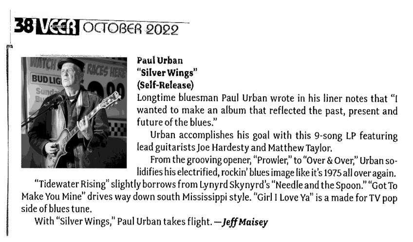 Scan of Silver Wings review in Veer Magazine October 2022